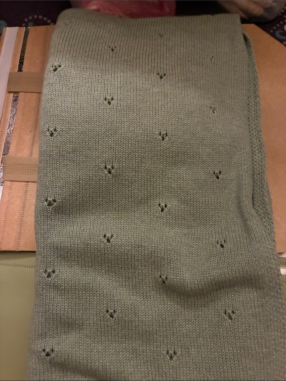 Soft Knit Olive Green Baby Blanket